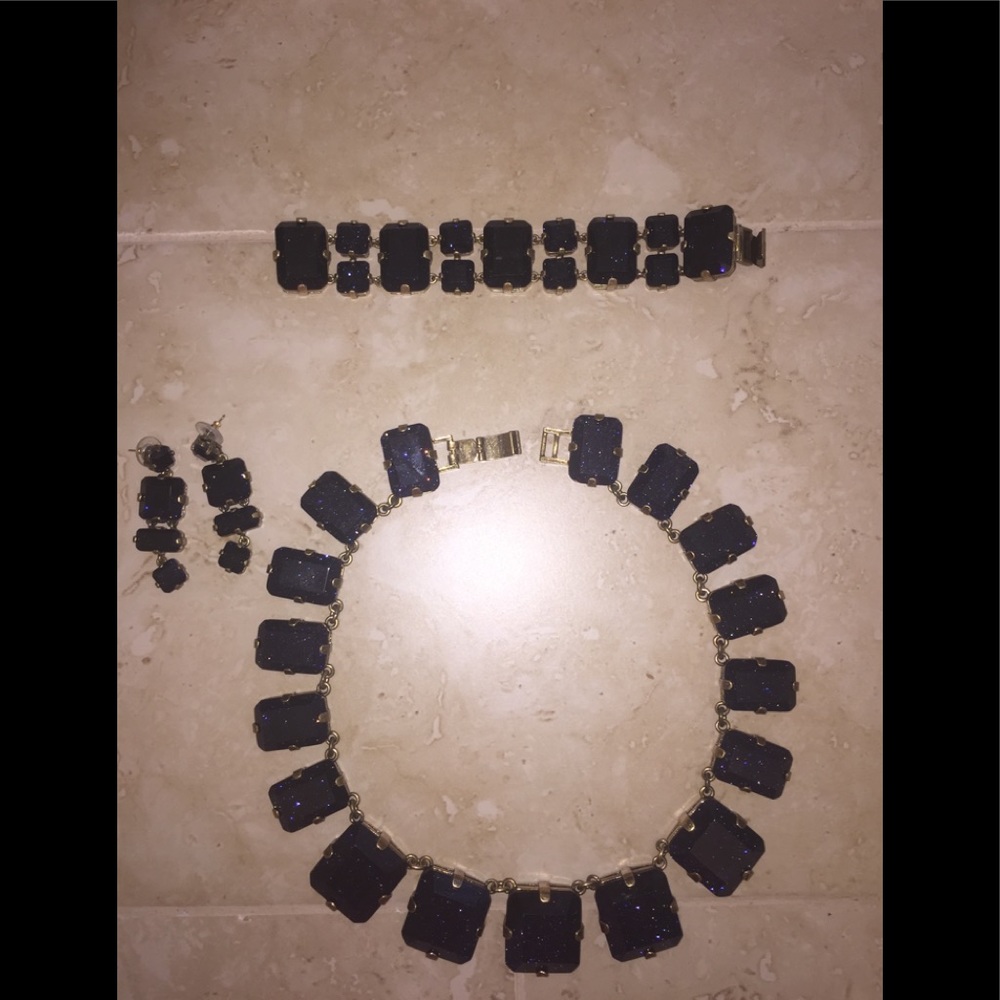Ann Taylor Chunky Blue Jewelry Set